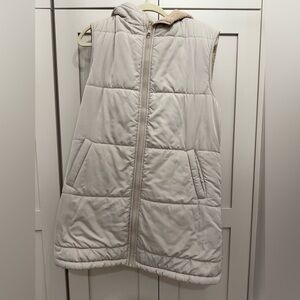 Women's Cream Hooded Vest